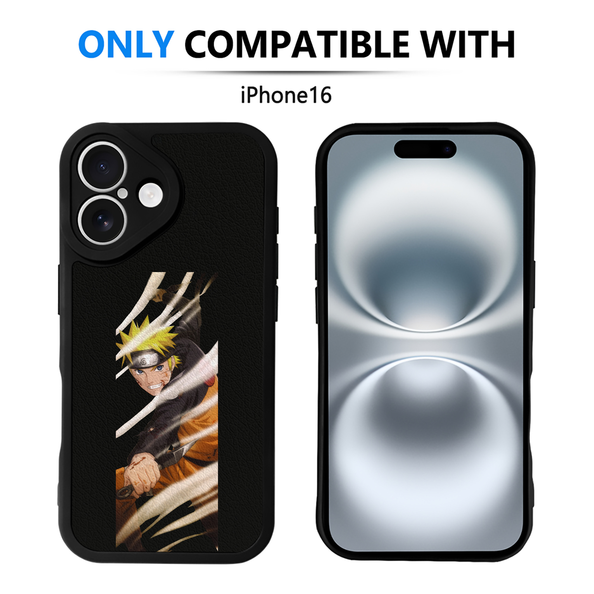 （画像用） NARUTO -ナルト- うずまき ナルト Uzumaki Naruto 【iPhone 16シリーズ対応】シリコンスマホケース（レザー調） 材質：シリコン